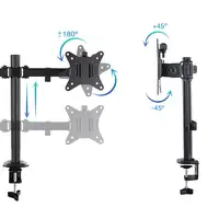 TooQ Soporte de Mesa para 2 Pantallas 17''-27'', Negro
