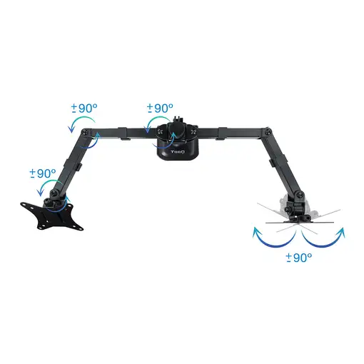 TooQ Soporte de Mesa para 2 Pantallas 17''-27'', Negro