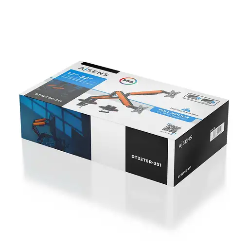 AISENS Soporte de Mesa RGB Gaming contrapeso giratorio e inclinable para Monitor/T