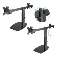 TooQ Soporte de mesa para 2 pantallas (monitor / plasma / LCD / LED) 17''-27''