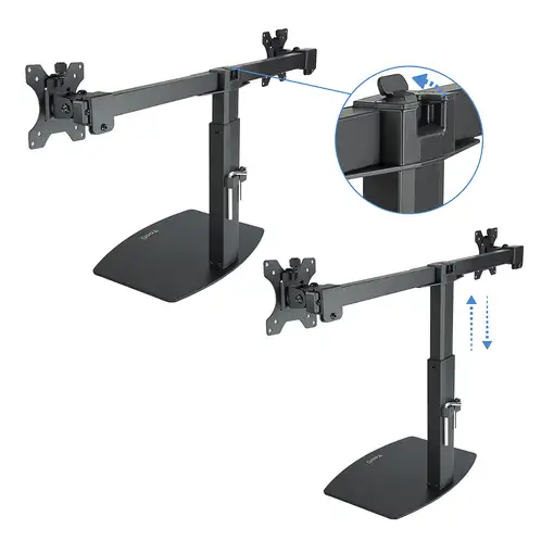 TooQ Soporte de mesa para 2 pantallas (monitor / plasma / LCD / LED) 17''-27''
