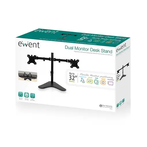 Ewent EW1536 soporte para monitor 81,3 cm (32'') Escritorio Negro