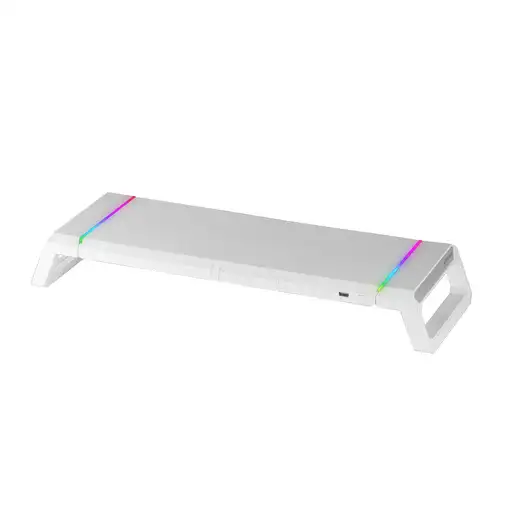 Mars Gaming MGS-ONE Blanco, Soporte Monitor RGB Chroma, Tamaño Ajustable, Soporte