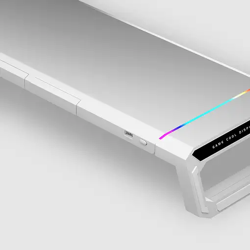 Mars Gaming MGS-ONE Blanco, Soporte Monitor RGB Chroma, Tamaño Ajustable, Soporte