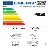 Lavavajillas integrable BDIN38644D BEKO