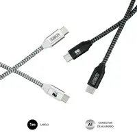 Pack 2 Cables Usb Tipo C – Usb Tipo C (3.0A) Negro/Plata