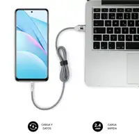 Pack 2 Cables Usb A – Micro Usb (2.4A) Negro/Plata