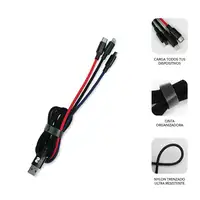 Premium Cable 3 En 1 (2.4A) Micro Usb+Type C+Lightning