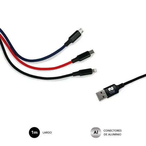 Premium Cable 3 En 1 (2.4A) Micro Usb+Type C+Lightning