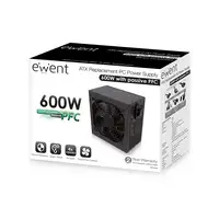 Ewent EW3908 unidad de fuente de alimentación 600 W 20+4 pin ATX ATX Negro