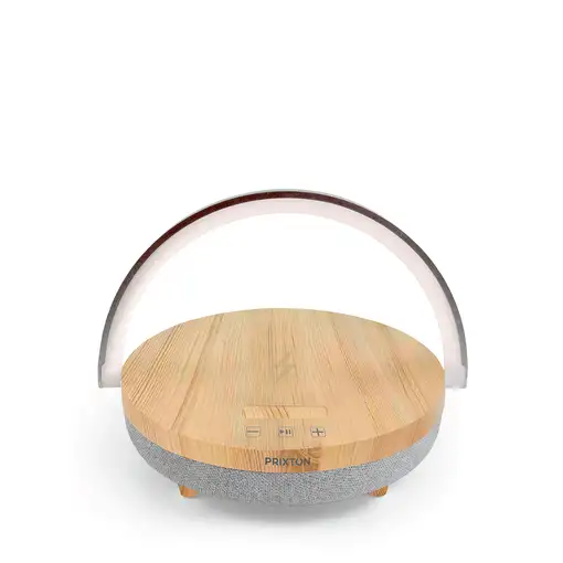 Lámpara LED Inalámbrica Speaker Ligth PRIXTON - Cargador - Bluetooth - Madera