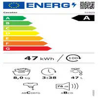 Cecotec 01925 lavadora Carga frontal 8 kg 1400 RPM Negro