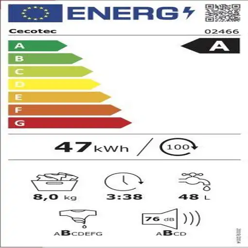 Cecotec Bolero DressCode 8500 Inverter A lavadora Carga frontal 8 kg 1400 RPM Blan