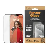 PanzerGlass ® Screen Protector iPhone 15 Pro | Ultra-Wide Fit w. EasyAligner Prote