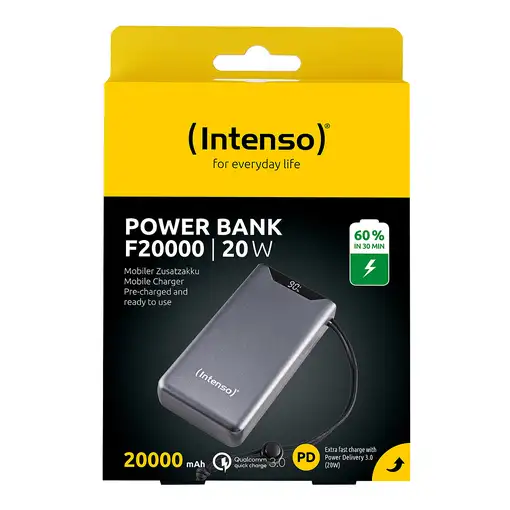 Intenso 7332054 batería externa Polímero de litio 20000 mAh Gris