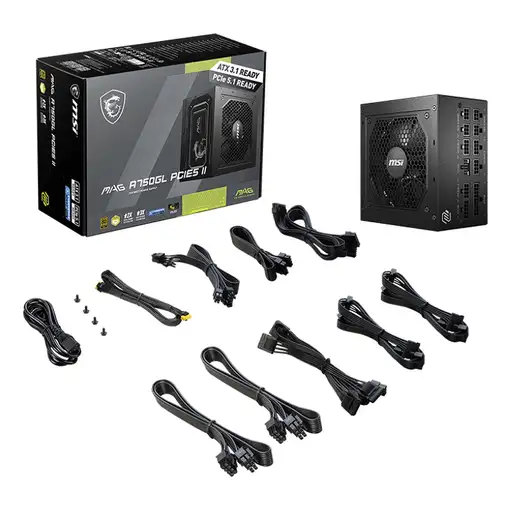 MSI MAG A750GL PCIE5 II unidad de fuente de alimentación 750 W 20+4 pin ATX ATX Ne
