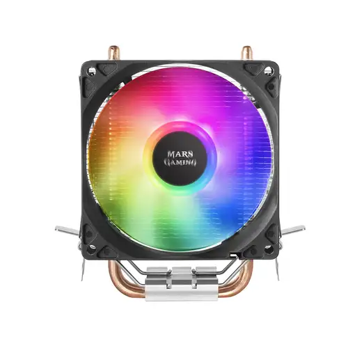 Mars Gaming MCPUARGB, Disipador CPU RGB, 2 Heatpipes HCT, TDP 130W, Silencioso, PW