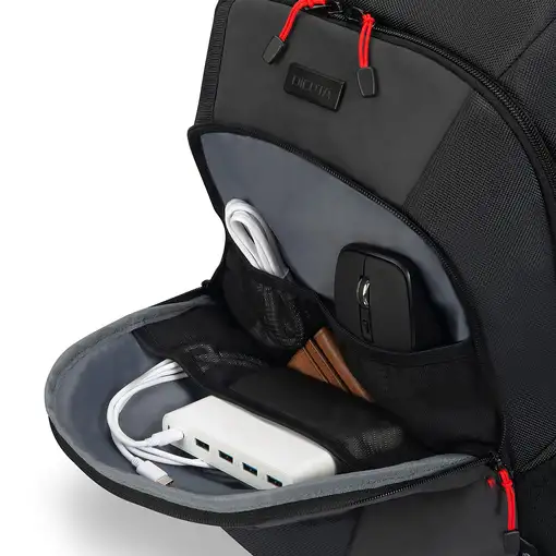 DICOTA D32119-RPET mochila Mochila informal Negro, Rojo Poliéster, Tereftalato de