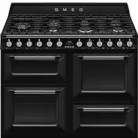 Smeg TR4110BL1 cocina Cocina independiente Eléctrico Encimera de gas Negro