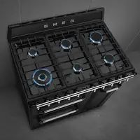 Smeg TR93BL cocina Cocina independiente Eléctrico Encimera de gas Negro