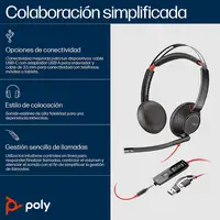 POLY Auriculares Blackwire 5220 estéreo USB-C + conector de 3,5 mm + adaptador USB
