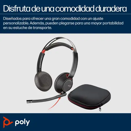 POLY Auriculares Blackwire 5220 estéreo USB-C + conector de 3,5 mm + adaptador USB