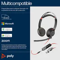 POLY Auriculares Blackwire 5220 estéreo USB-C + conector de 3,5 mm + adaptador USB