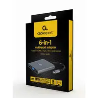 Gembird A-CM-COMBO6-01 base para portátil y replicador de puertos USB 3.2 Gen 1 (3