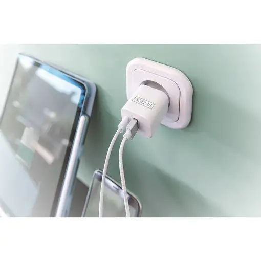 Digitus Cargador USB de 1 puerto USB-A/1 puerto USB-C, 30W