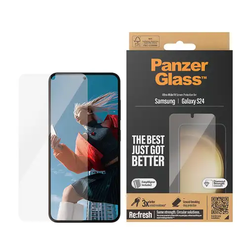PanzerGlass ® Screen Protector Samsung Galaxy S24 | Ultra-Wide Fit w. EasyAligner