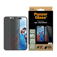PanzerGlass ® Privacy Screen Protector iPhone 16 | 15 | Ultra-Wide Fit Protector d