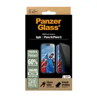 PanzerGlass ® Privacy Screen Protector iPhone 16 | 15 | Ultra-Wide Fit Protector d