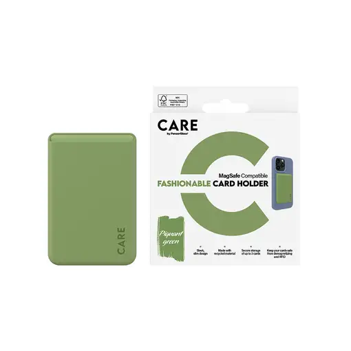 PanzerGlass CARE by ® Fashionable Card Holder Green iPhone funda para teléfono móv