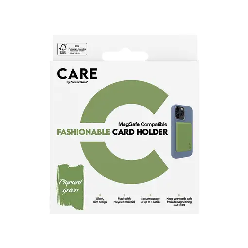 PanzerGlass CARE by ® Fashionable Card Holder Green iPhone funda para teléfono móv