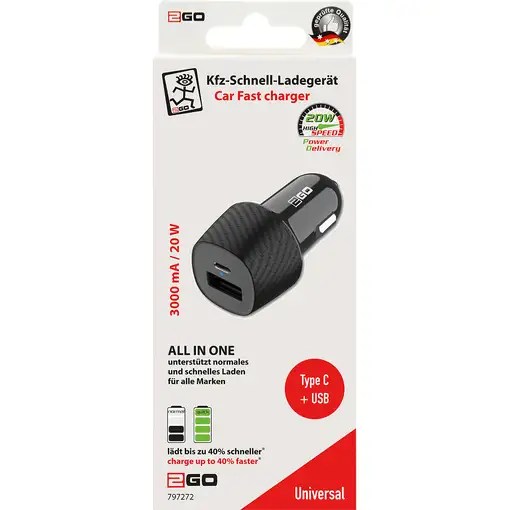 2GO 797272 cargador de dispositivo móvil Universal Negro Encendedor de cigarrillos