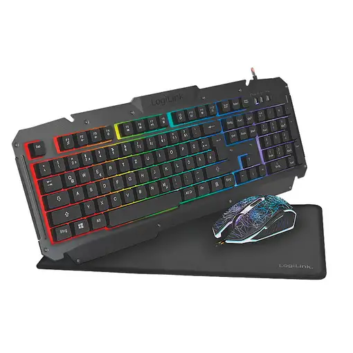 LogiLink ID0185 teclado Ratón incluido Juego USB QWERTY Inglés Negro