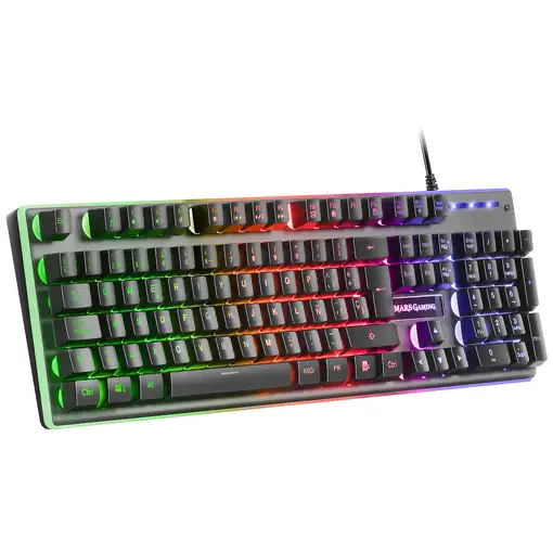 Mars Gaming MK220FR, Teclado Gaming H-Mech, FRGB Rainbow y Halo, Antighosting, Idi