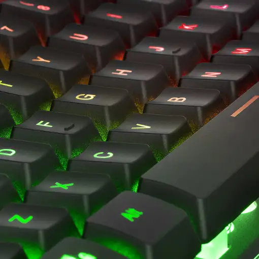 Mars Gaming MK220FR, Teclado Gaming H-Mech, FRGB Rainbow y Halo, Antighosting, Idi