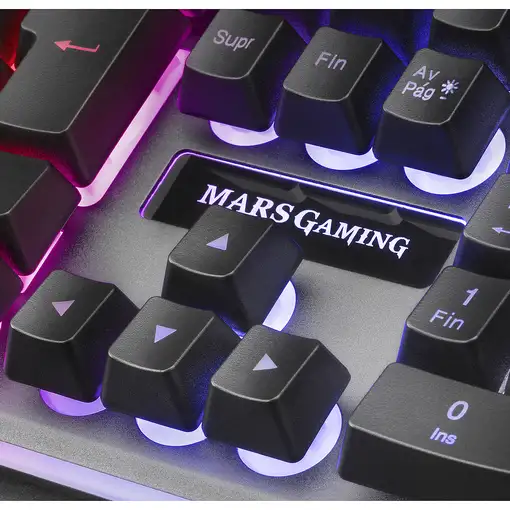 Mars Gaming MK220FR, Teclado Gaming H-Mech, FRGB Rainbow y Halo, Antighosting, Idi