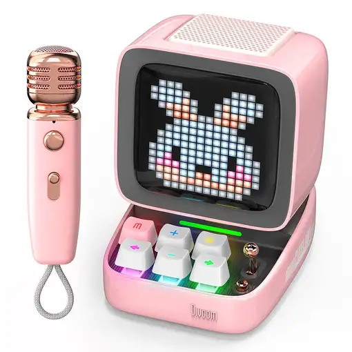 Divoom Ditoo-Mic Mini Altavoz monofónico portátil Rosa 15 W