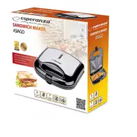 Esperanza ASIAGO sandwichera 1000 W Negro, Blanco