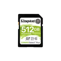 Kingston Technology Tarjeta SDXC Canvas Select Plus 100R C10 UHS-I U3 V30 de 512 G