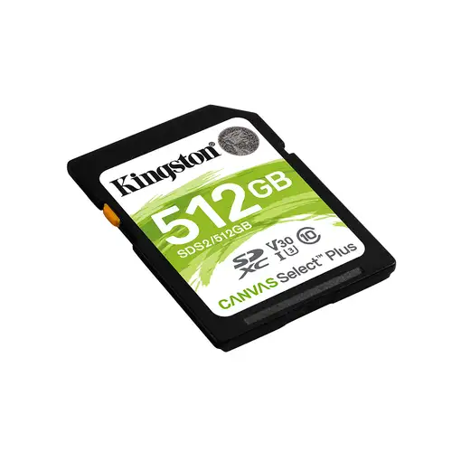 Kingston Technology Tarjeta SDXC Canvas Select Plus 100R C10 UHS-I U3 V30 de 512 G