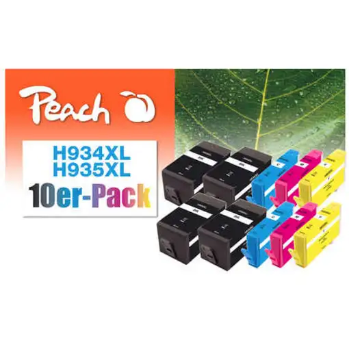 Peach 0F319838 cartucho de tinta 10 pieza(s) Negro, Cian, Magenta, Amarillo
