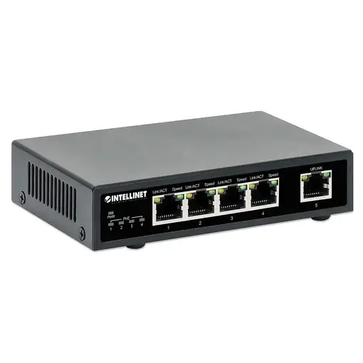 Intellinet Switch PoE+ con 5 puertos Gigabit