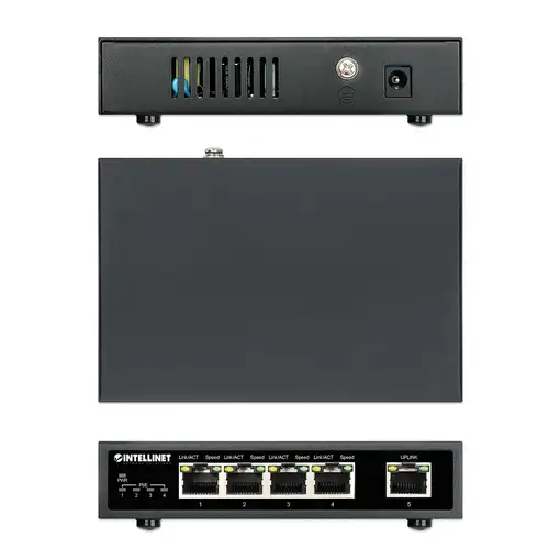 Intellinet Switch PoE+ con 5 puertos Gigabit