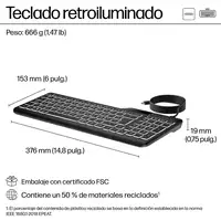 HP Teclado con cable 400 retroiluminado