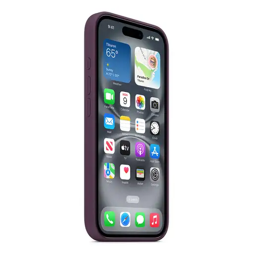 Apple Funda de silicona con MagSafe para el iPhone 16 - Ciruela