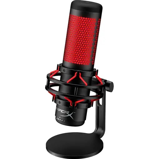 Micrófono USB HyperX QuadCast (negro-rojo) - iluminación roja