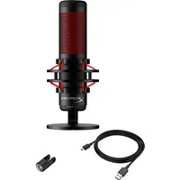 Micrófono USB HyperX QuadCast (negro-rojo) - iluminación roja